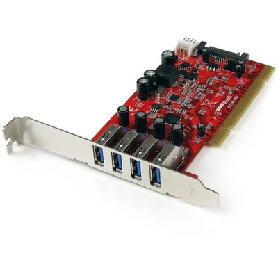 StarTech 4 Port PCI SuperSpeed USB 3.0 Adapter Card with SATA/SP4 Power - Image 1 of 4