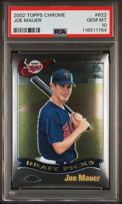 Joe Mauer 2002 Topps Chrome #622 Rookie RC Draft Picks Twins PSA 10 NEW CERT - Image 1 of 3