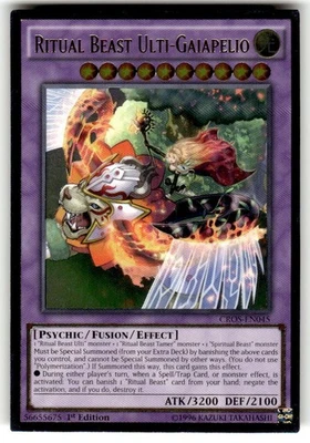 Yugioh Ritual Beast Ulti-Gaiapelio CROS-EN045 Ultimate Rare NM 1st Edition - Image 1 of 2