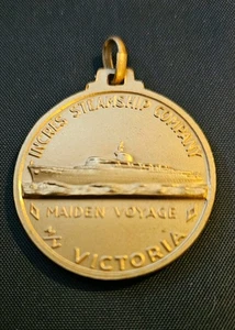 Vintage Kreuzfahrtschiff Anhänger Incres Steamship Company Jungfernfahrt M/V Victoria - Bild 1 von 3