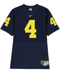 ✅ Michigan Wolverines Vintage College Football Blau Nike 90s Trikot Herren L #4 💯 - Bild 1 von 7
