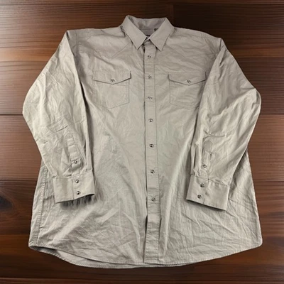 Camisa a Presión Roper Western Pearl Para Hombres 2XLT Beige Manga Larga Rodeo Vaquero Tostado LEER Foto 1 de 4