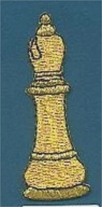 2.25" Gold Bishop Chess Piece Embroidery Patch - Picture 1 of 1