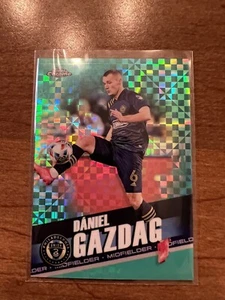 2022 Topps Chrome MLS Daniel Gazdag Aqua Refractor X Fractor Columbus 85/299 - Imagen 1 de 2