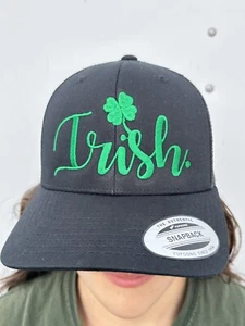 St. Patrick Shamrock “Irish” Embroidered Adjustable Hat, Brand New - Picture 1 of 6