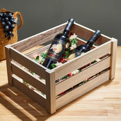 Vintage Wooden Crate Boxes Storage Apple Fruit Plain Wood Box Craft Crates - Image 1 of 4