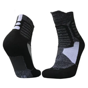 Mens Womens Basketball Compression Sport Ankle Socks Running Jogging Socks Black - Picture 1 of 36