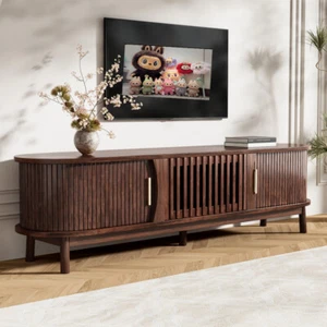 Modern TV Stand for 75" TVs Wood Entertainment Storage Cabinet TV Console Table - Picture 1 of 24