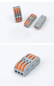 Inline Electrical Wire Cable Connector Spring Lever Terminal Block Quick Splice - Picture 1 of 13