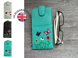 Sophia Butterflies & Flowers Glasses case by Mala Leather wide tab top ladies - Picture 1 of 36