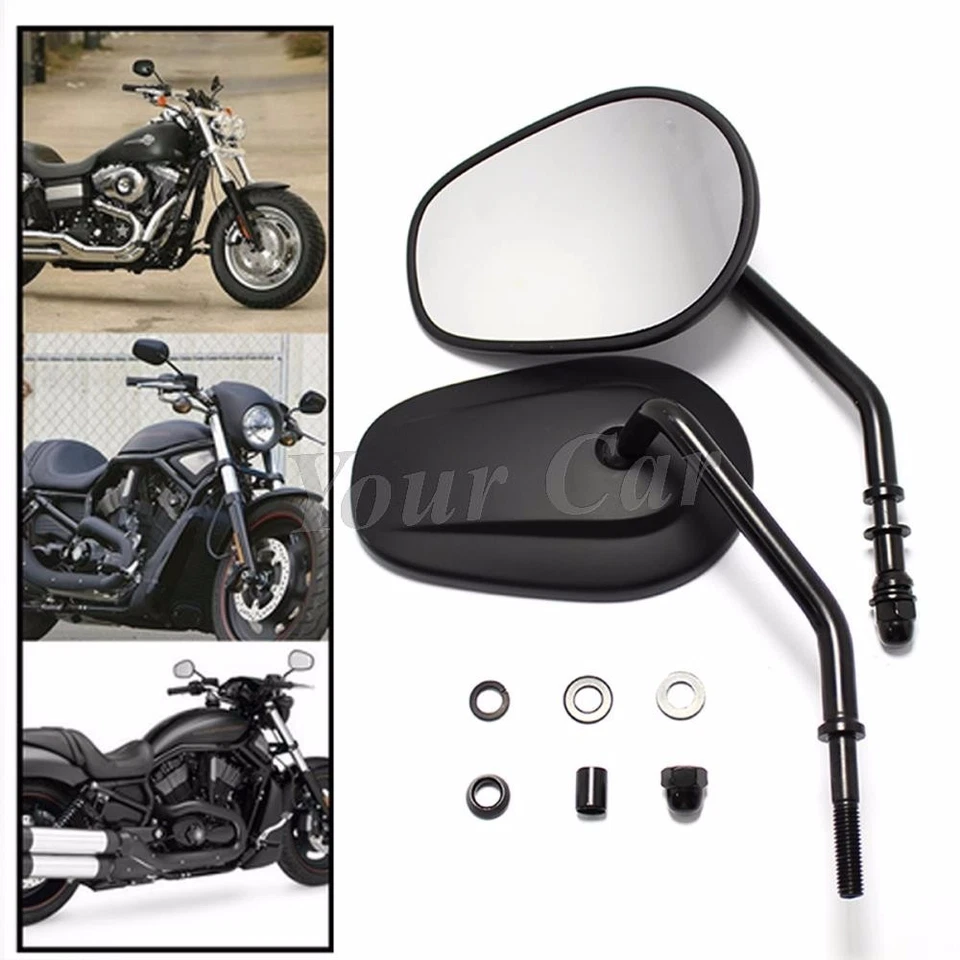 Espejos retrovisores negros para motocicleta Harley Road King Touring Sportster XL 883 Foto 1 de 4