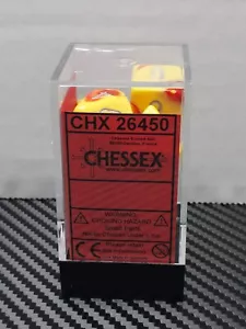 Chessex 7 Polyederwürfel rot-gelb/silber CHX26450 D&D - Bild 1 von 4