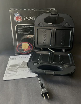 Pangea NFL Pittsburgh Steelers Sandwich Y Waffle Grill Negro Y dorado Yinzer 412 Foto 1 de 4