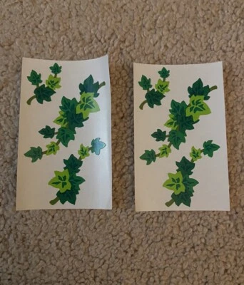 Lote de 2 hojas de pegatinas Ivy Leaves Mrs. Grossman's plantas naturales hoja verde Foto 1 de 2