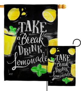 Take Break Lemonade Garden Flag Food Fruits Decorative Gift Yard House Banner - Picture 1 of 13