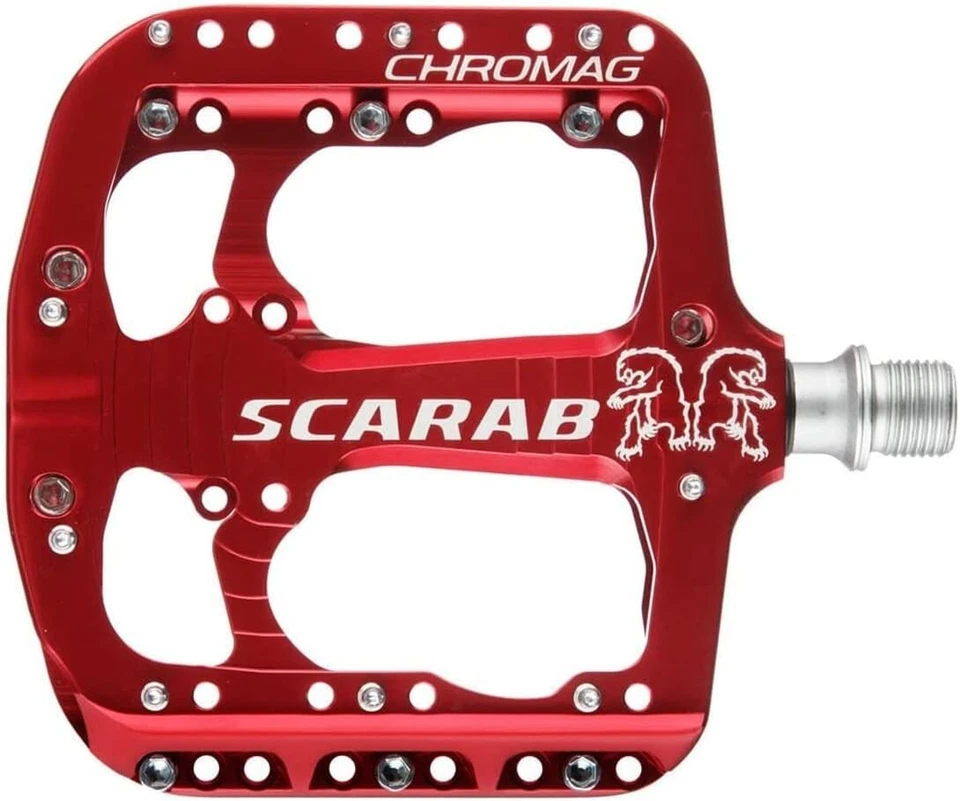 Chromag Scarab 平台山地车山地自行车踏板红色 — 第 1/1 张图片