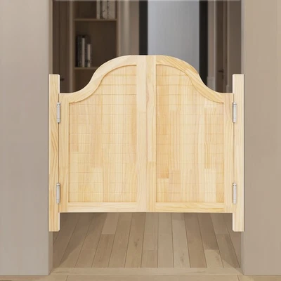 Porta giratória de madeira montada na parede dupla meia café portas salão bar com dobradiça de metal - Imagem 1 de 4