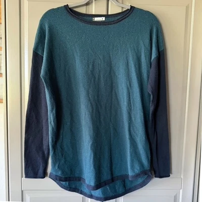 Smartwool Women's Shadow Pine Colorblock Crew Sweater,Twilight Blue Donegal, M - Image 1 of 4