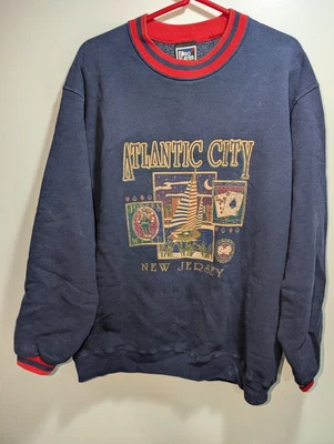 Sudadera Vintage Atlantic City Pro Player Para Hombre Grande Cuello Redondo Años 90  Foto 1 de 4