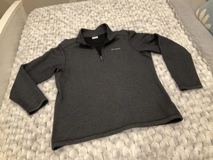 Columbia Maglione Uomo Pile Quarto Zip Grigio Scuro Giacca Outdoor Large - Foto 1 di 9