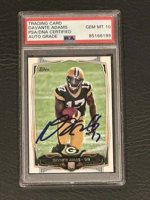 Tarjeta autógrafa de novato Topps Davante Adams #337 2014 PSA 10 gemas como nueva Foto 1 de 2