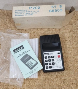 Montgomery Ward P202 Vintage Memory Electronic Calculator complete in box - Bild 1 von 11