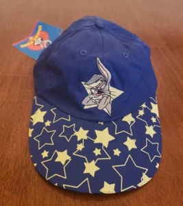 Vtg NWT 90s 1997 Looney Tunes Youth Bugs Bunny Hat Cap Glow in Dark Stretchback - Picture 1 of 7