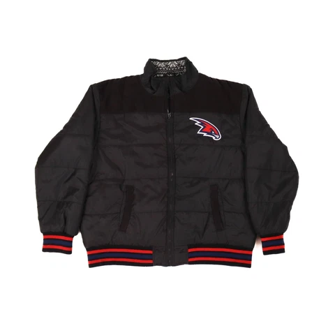 Atlanta Hawks Men’s Black Jacket 2008 Logo Full Zip Puffer Windbreaker Cover