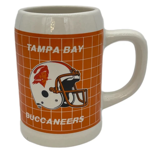 Vintage Tampa Bay Buccaneers Ceramic Mug Beer Stein Licensed NFL 90s Papel Cover