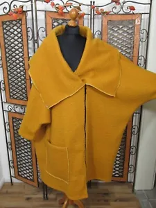 AKH weiter Oversize Mantel mit Wolle in senfgelb NEU!!! Lagenlook - Bild 1 von 6