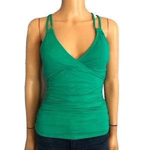 La Blanca Island Goddess Tankini Badeoberteil Gr. 0 gerafft Bügel grün bescheiden - Bild 1 von 7
