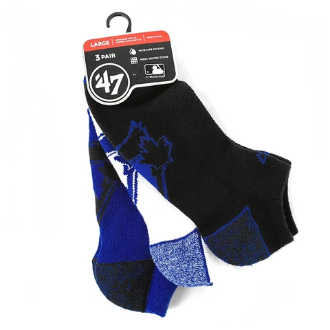 Men's Toronto Blue Jays 47 Brand Blade No Show Socks Pack of 3 One Size Cover
