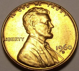 United States Unc 1960-D Large Date Lincoln Memorial Cent~Free Shipping - Picture 1 of 2