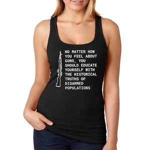 XtraFly Apparel Women's Educate Yourself Guns 2nd Amendment Trump USA Racerback - Picture 1 of 9
