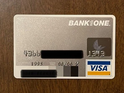 BANK ONE VISA CREDIT CARD EXPIRED 2006 SILVER UNSIGNED  - Image 1 of 2