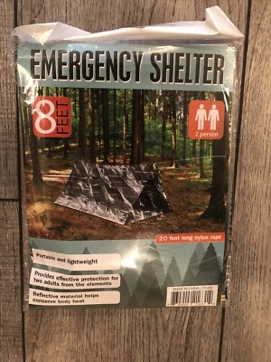 KOLE 8 Feet Emergency Shelter w/ 20 Foot Nylon Rope 8’ X 2’ - 2 Person