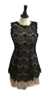 Betsy & Adam Women's Black Lace Party Cocktail Christmas Dress Size 6 MSR $238 - Picture 1 of 12