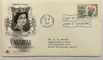 1966 OTTAWA ONTARIO CANADA FIRST DAY COVER FDC WITH QUEEN ELIZABETH II CACHET - Image 1 of 2