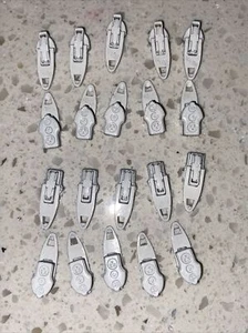 (20) Vintage Size 4 Talon Zephyr Zipper Pull Sliders Locking Trousers White - Picture 1 of 6