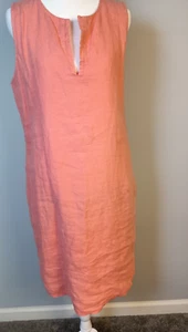Tommy Bahama M 100% Linen Shift Dress V-Neck Pockets Cruise Lagenlook Beach - Imagen 1 de 10