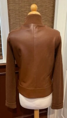 Chaqueta de cuero vintage 1984 Hugo Buscati coñac talla pequeña. Foto 1 de 4