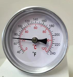 2.5" Dial Type Thermometer Dual Scale ~ 30 - 250°F ~ 3/4" CWT Solder Back Mount - Picture 1 of 4