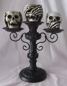 Yankee Candle Skeleton Crew Triple Candelabra Tea light Candle Holder NEW - Picture 1 of 8