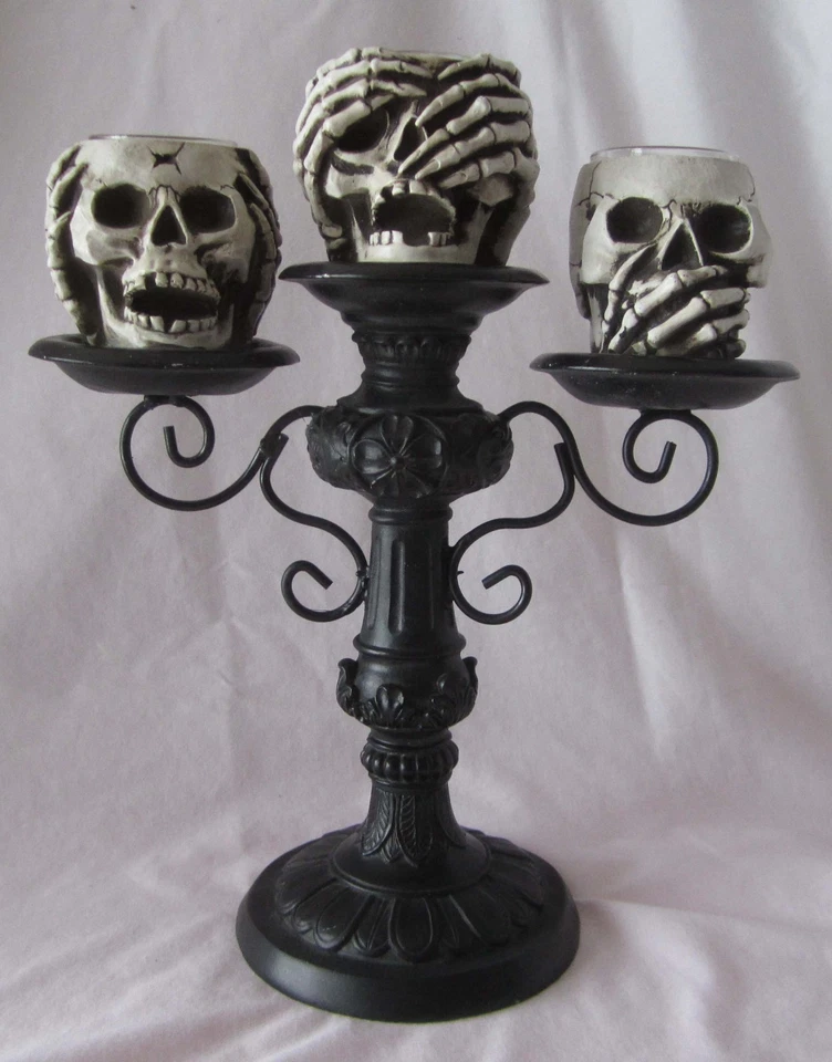 Yankee Candle Skeleton Crew Triple Candelabro Luz de Té Candelabro NUEVO Foto 1 de 4