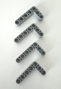 LEGO (x4) Gray Technic, Beam 3 x 5 Bent 90 degrees, 3 and 5 Holes 32526 / 43886 - Picture 1 of 3