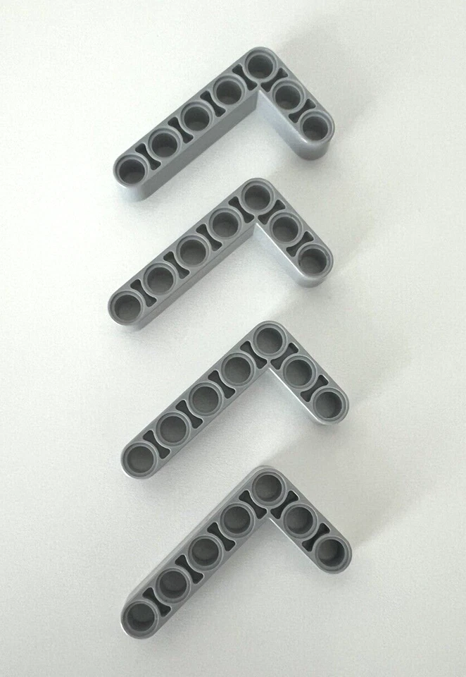 LEGO (x4) Gray Technic, Beam 3 x 5 Bent 90 degrees, 3 and 5 Holes 32526 / 43886 - Image 1 of 3
