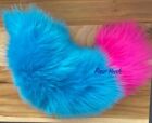 Fourrure Tail en aqua & rose chaud fourrure faite main cosplay personnalisé turquoise personnalisé
