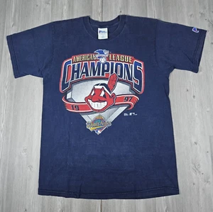 Camicia vintage Cleveland Indians uomo blu medio navy giocatore professionista capo Wahoo anni 90 - Foto 1 di 8