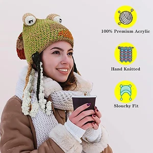 Funny Bunny Ears Hat, Knit Plush Bunny Hat,  Octopus Hat Beanie Cap Party Gift - Picture 1 of 83