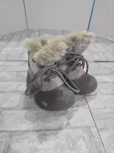 The North Face Boots Girls Size 10 Shellista Extreme Snow Blue Gray Faux Fur - Picture 1 of 9